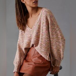 Anthropologie Pilcro Deep V Space Dye Sweater, Size S